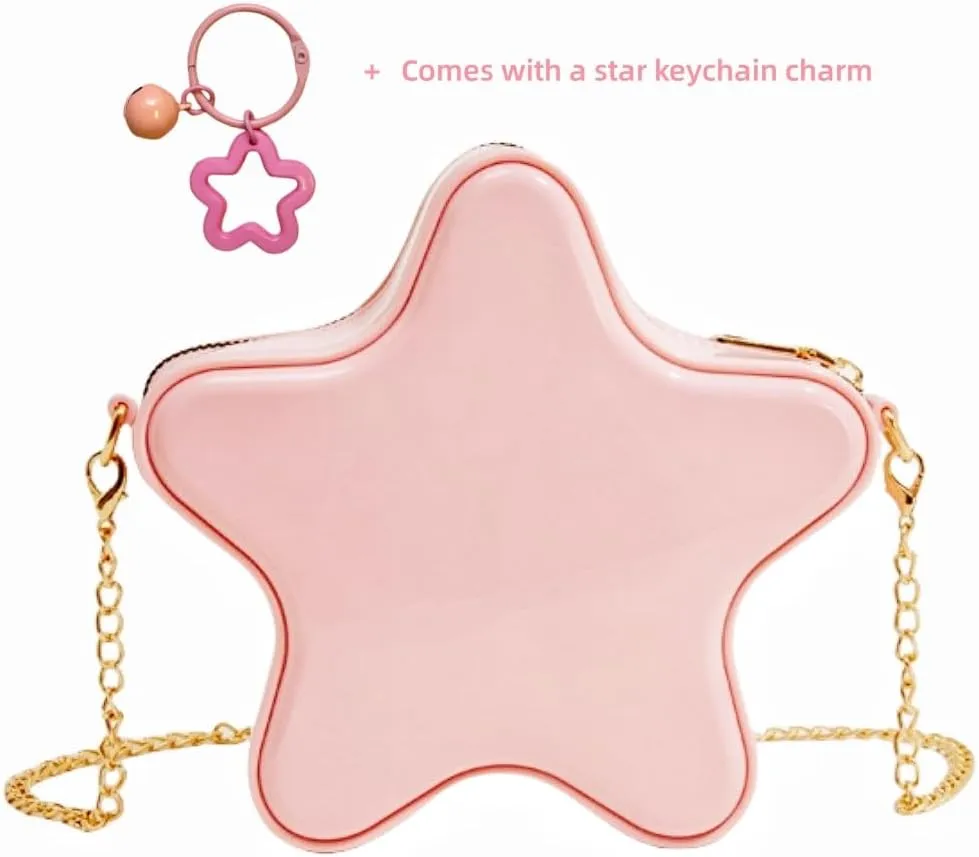 Women's Mini Star Tote Bag, Women's Cute PU Leather Hobo Bag Chic Star Crossbody