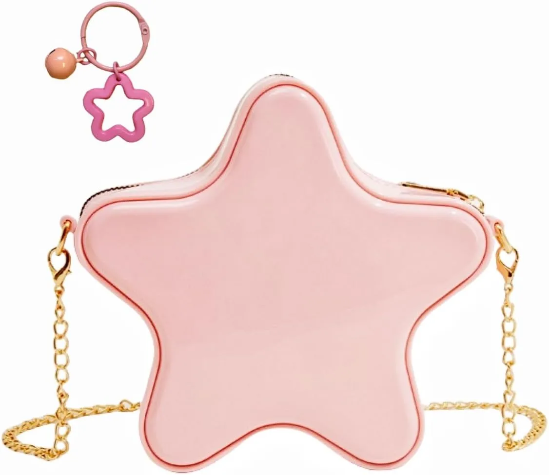Women's Mini Star Tote Bag, Women's Cute PU Leather Hobo Bag Chic Star Crossbody