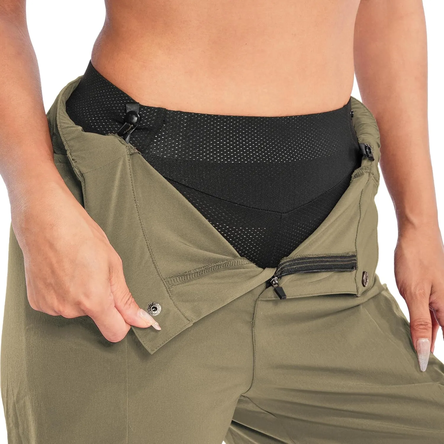 Womens Mountain Bike Shorts 2 in 1 Padded Cycling Women Biking Underwear with Padding Riding Bicycle Shorts Zipper Pocket