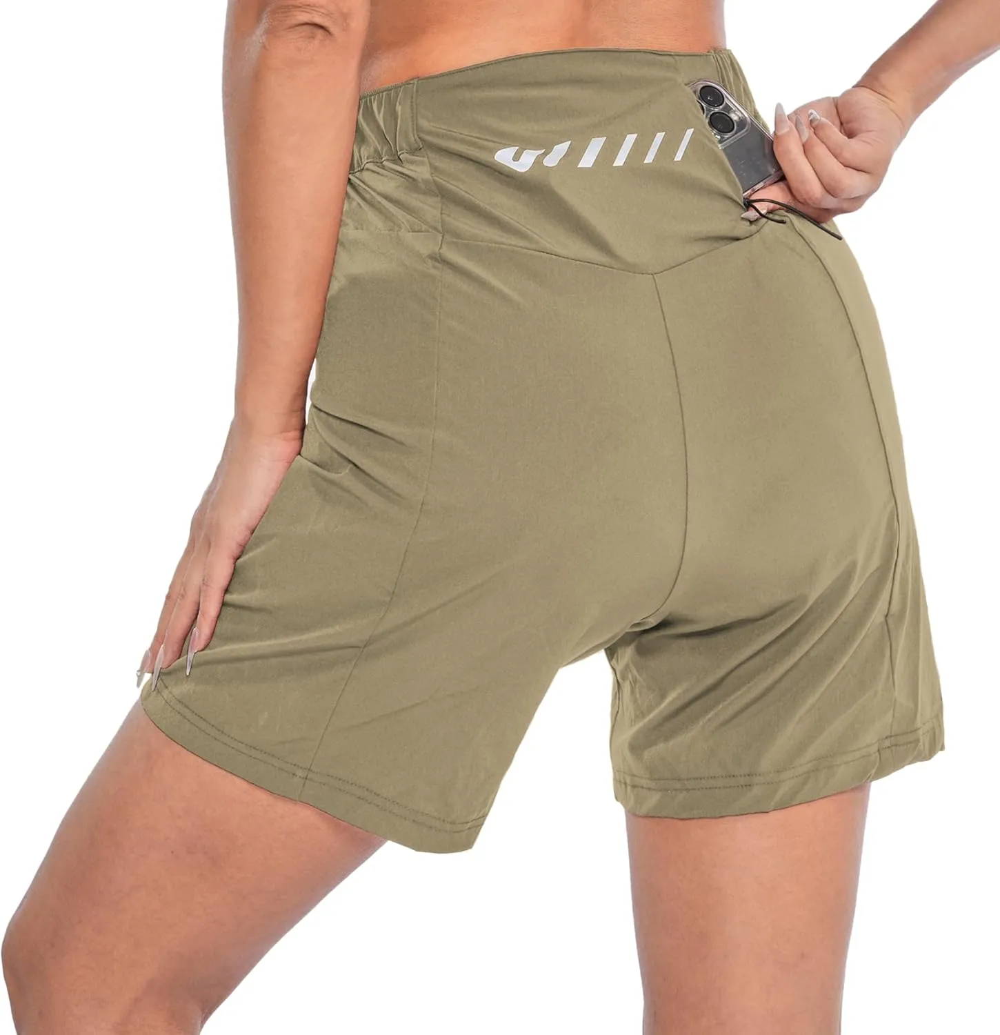Womens Mountain Bike Shorts 2 in 1 Padded Cycling Women Biking Underwear with Padding Riding Bicycle Shorts Zipper Pocket