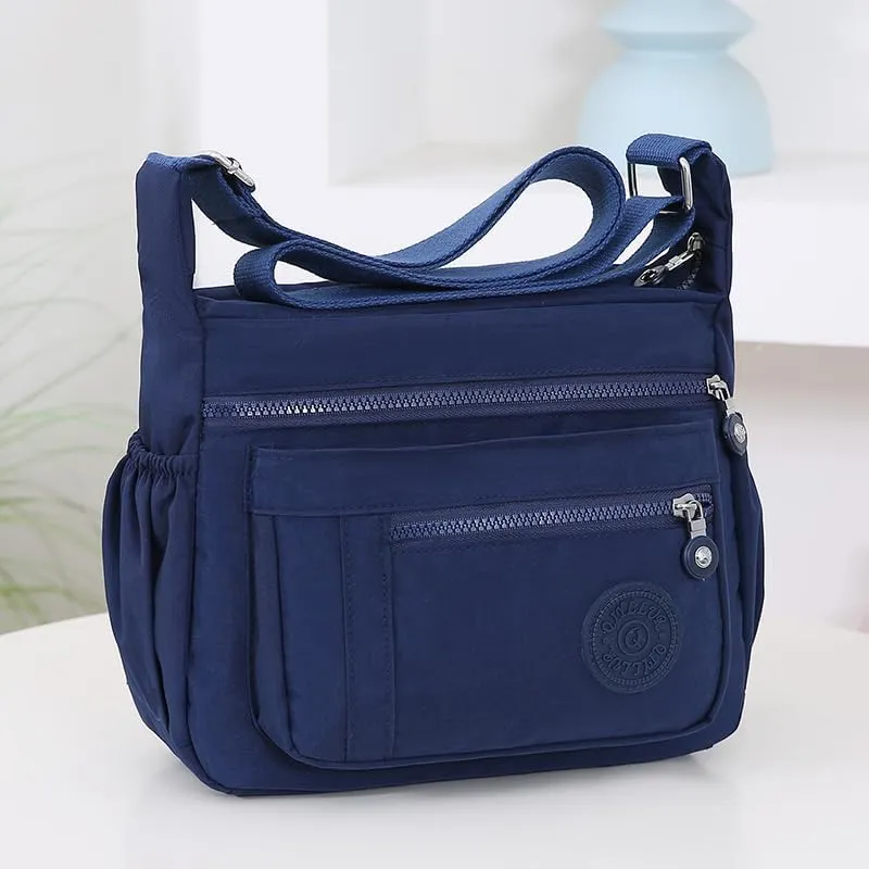 Women's Multi-Pocket Shoulder Bag, Nylon