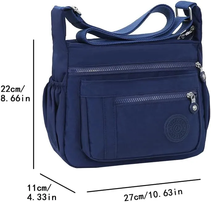 Women's Multi-Pocket Shoulder Bag, Nylon