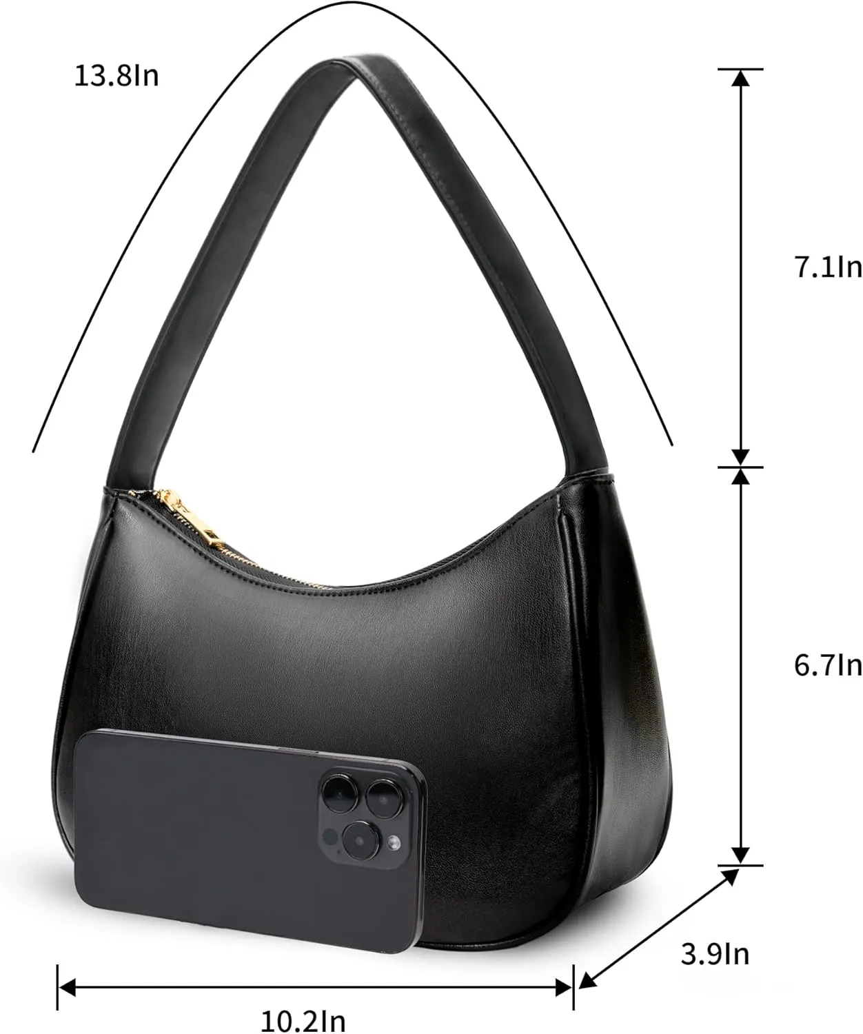 Women's Shoulder Bags, Small Hobo Tote Elegant Clutch Purse with Zipper Closure