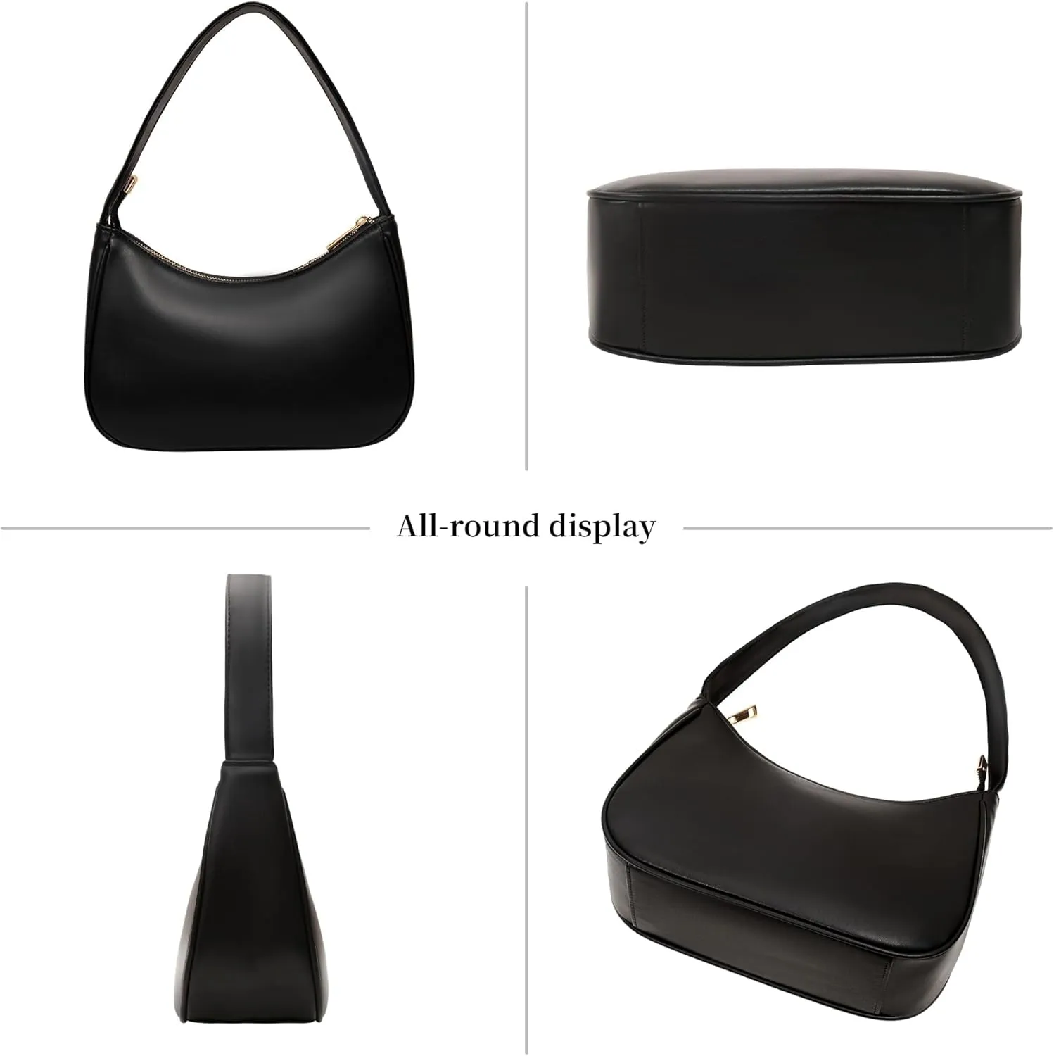 Women's Shoulder Bags, Small Hobo Tote Elegant Clutch Purse with Zipper Closure