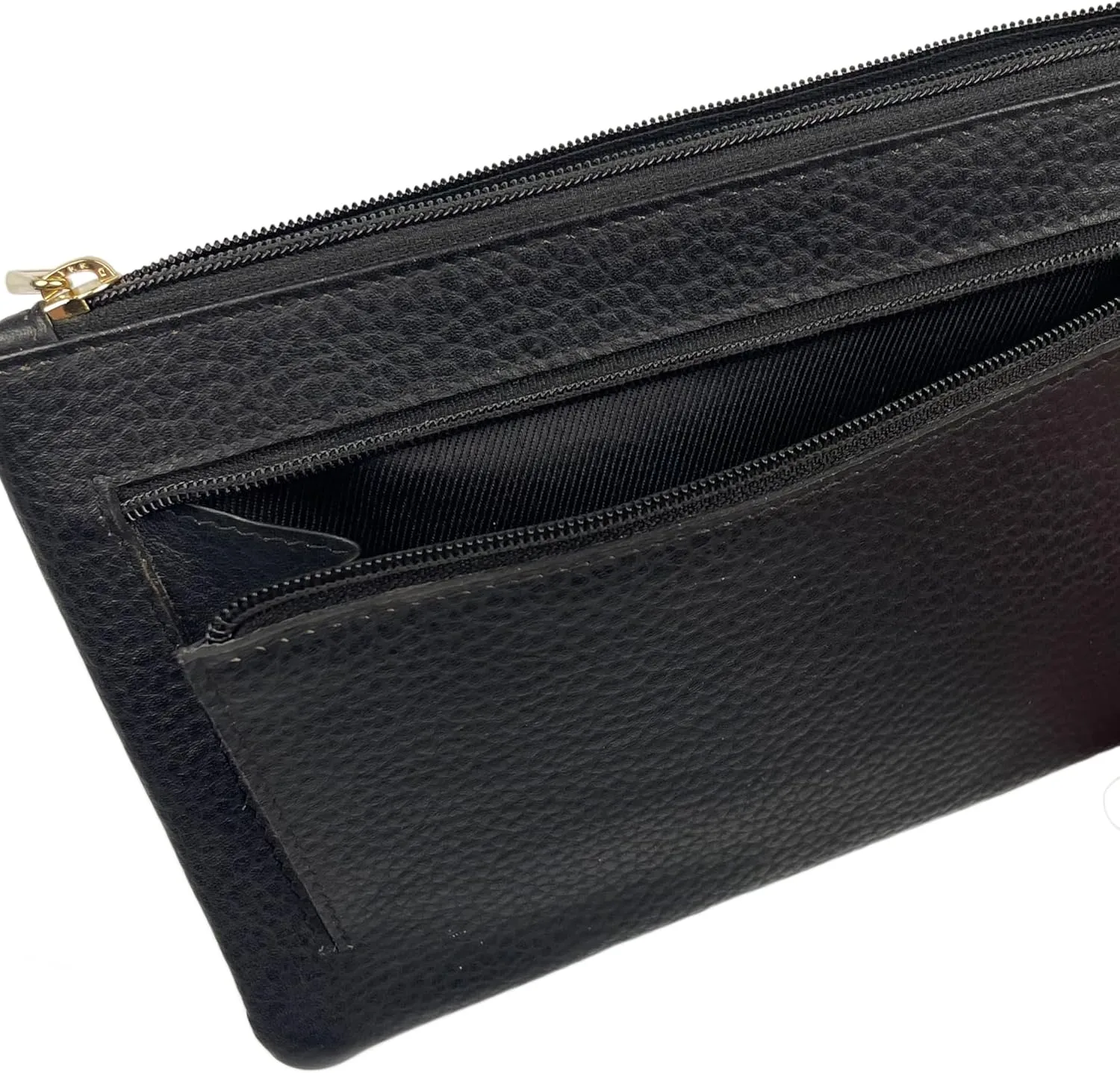 Women's Slim Leather RFID Blocking Wristlet Clutch Wallet Purse with Detachable Wrist Strap - Pebble Grain