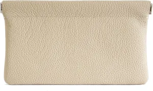 Womens Wallet Simple Automatic Closing Clutch Bag Fashionable Long Mobile Phone Bag Portable Coin Purse for Women(Creamy-White/OffWhite)