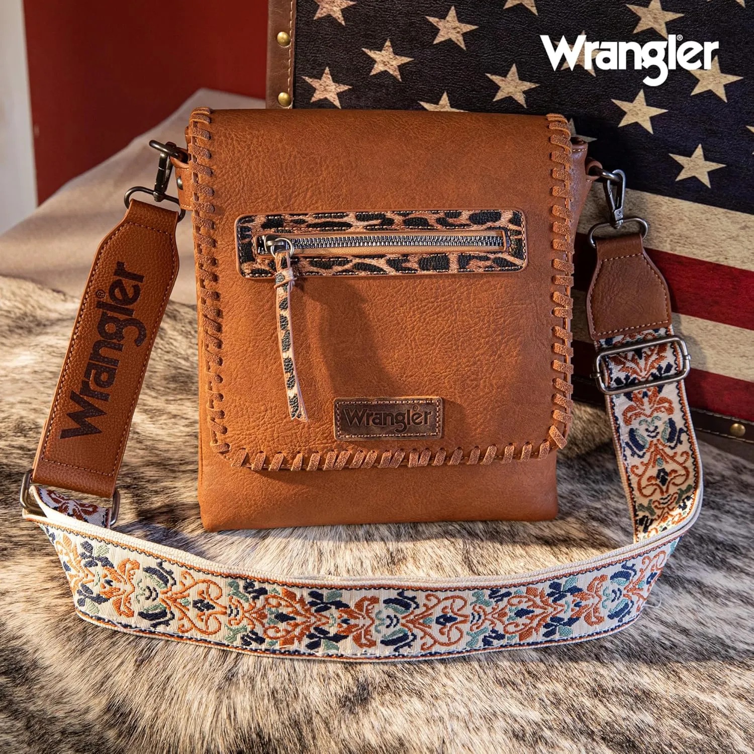 Wrangler Crossbody Bags for Women Vintage Hand Woven Shoulder Purse