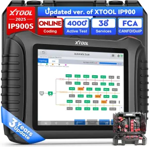XTOOL IP900S Bidirectional Scan Tool with ECU Coding, Topology Mapping, 38  Service, Guided Function for VAG, FCA AutoAuth, Pre & Post Scan, All System OBD2 Scanner Diagnostic Tool with 3-Year Update