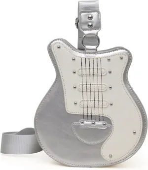 Y2k Style Vintage Guitar Shaped Bag for Girls and Women, Creative PU Leather Music Punk Crossbody Handbag