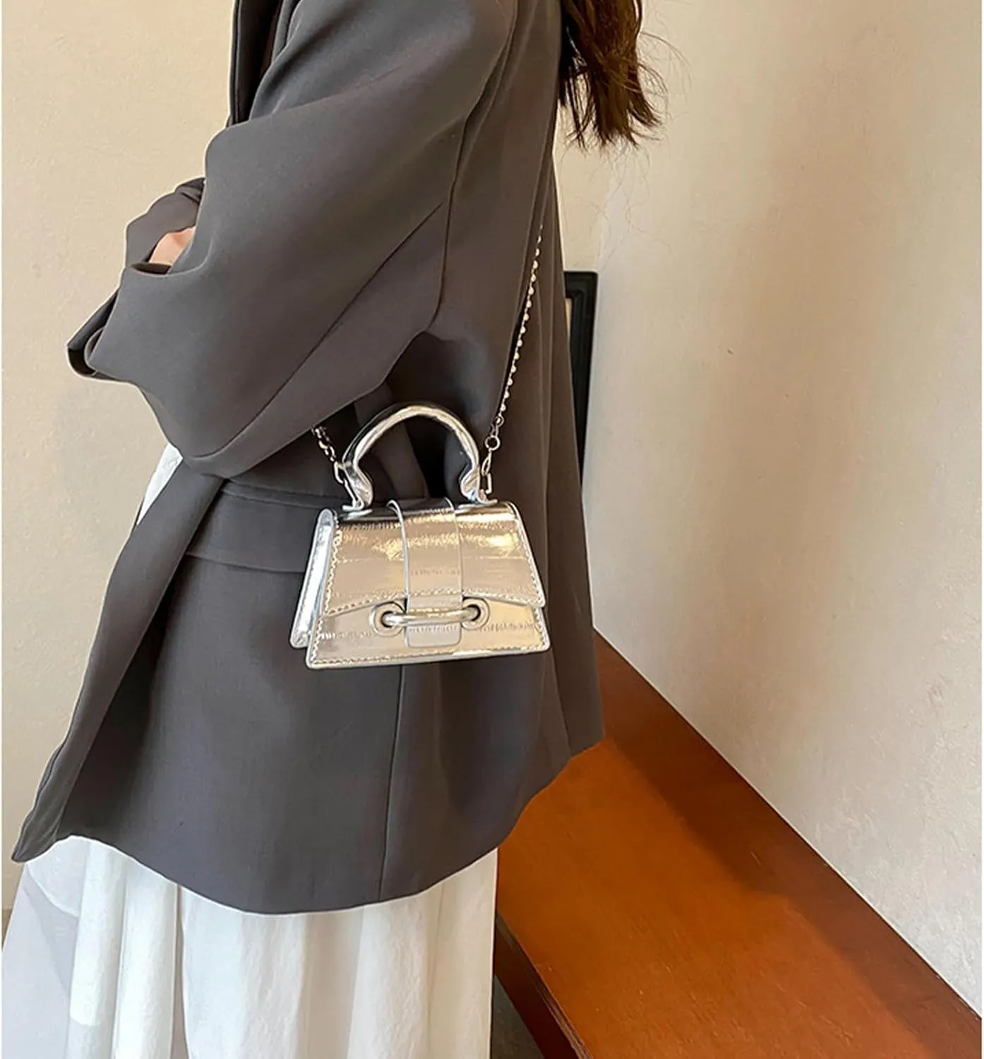 Y2K Top Handle Bag for Women, Stylish Mini Purses Crossbody Shoulder Bags, Clutch for Cocktail Party Prom