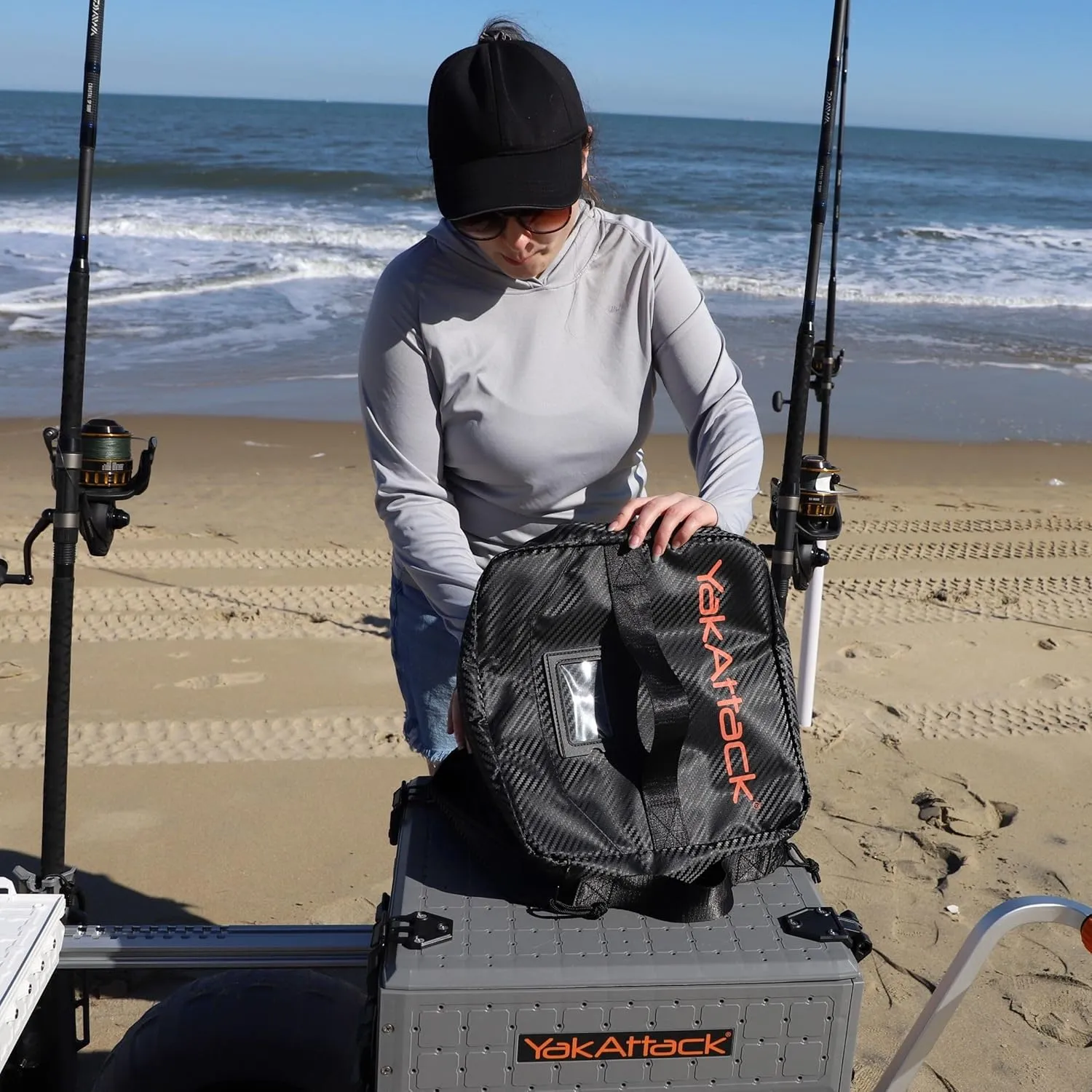 YakAttack 12” x 12” HD Bait Binder | Soft Bait Organizer & Fishing Lure Storage Case | Compact Tackle Bag for Plastics & Tools | Heavy-Duty Design for Kayak & Boat Anglers | Fishing Gear Holder