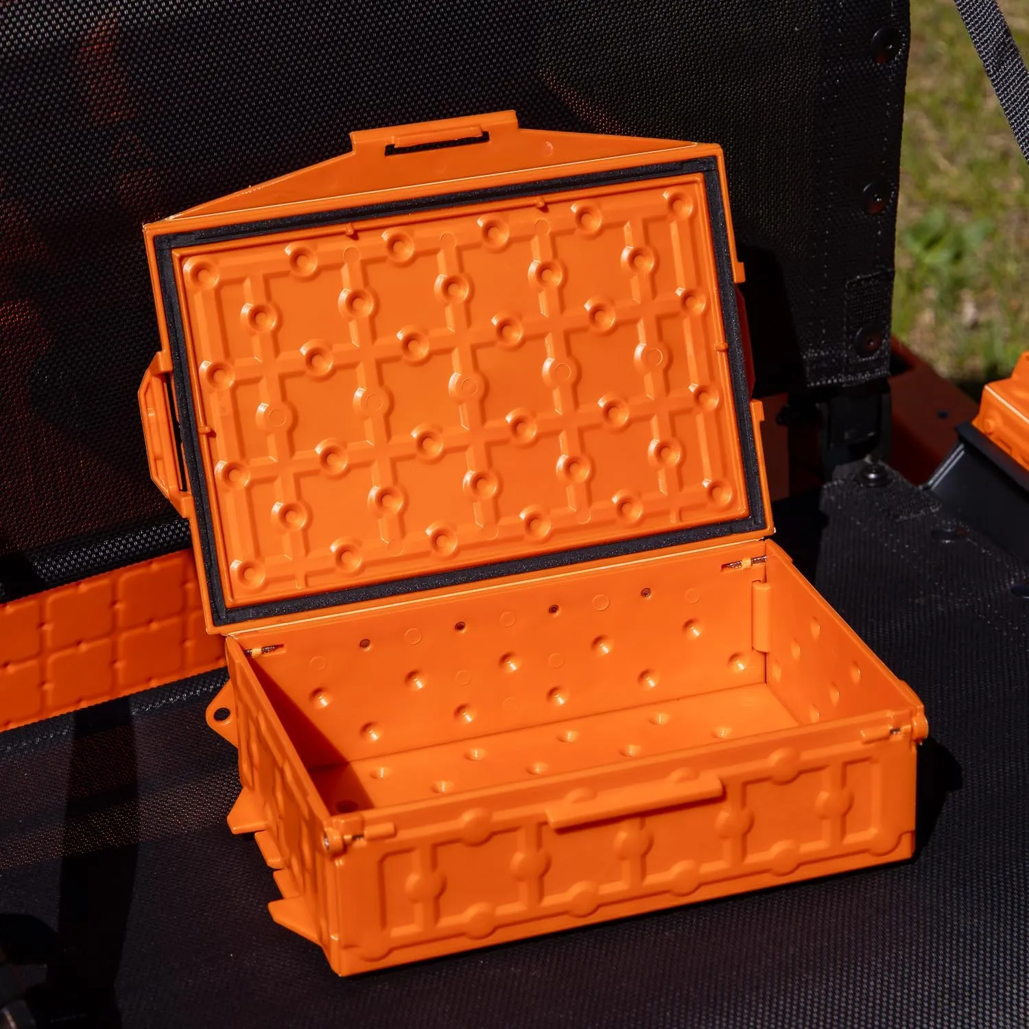 YakAttack TracPak Stackable Storage Box – YakAttack Orange | Kayak Fishing Gear Storage | Fits GearTrac & MightyMount | Kayak Accessories for Fishing Tackle & Tools | Compact 1 lb Weight