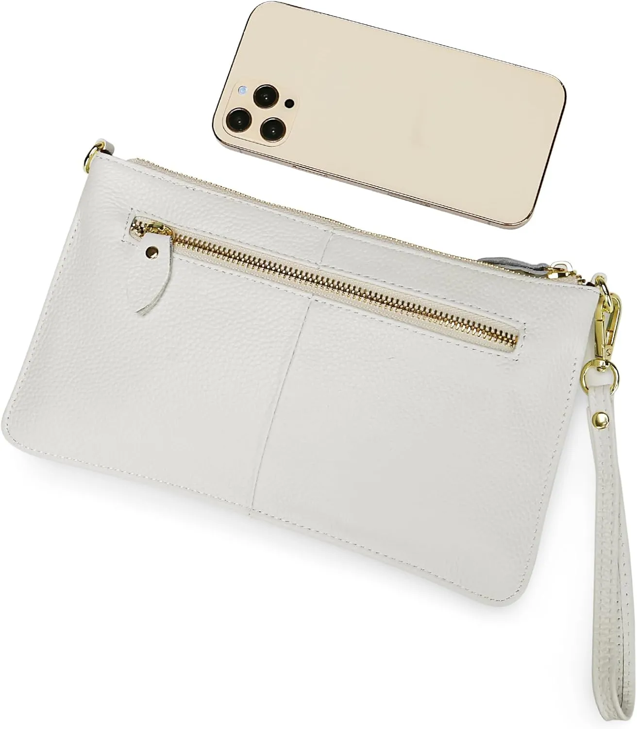 YALUXE Genuine Leather Wristlet Handbags Purses Cell Phone Pocket Clutch Wallet Crossbody Bags for Women