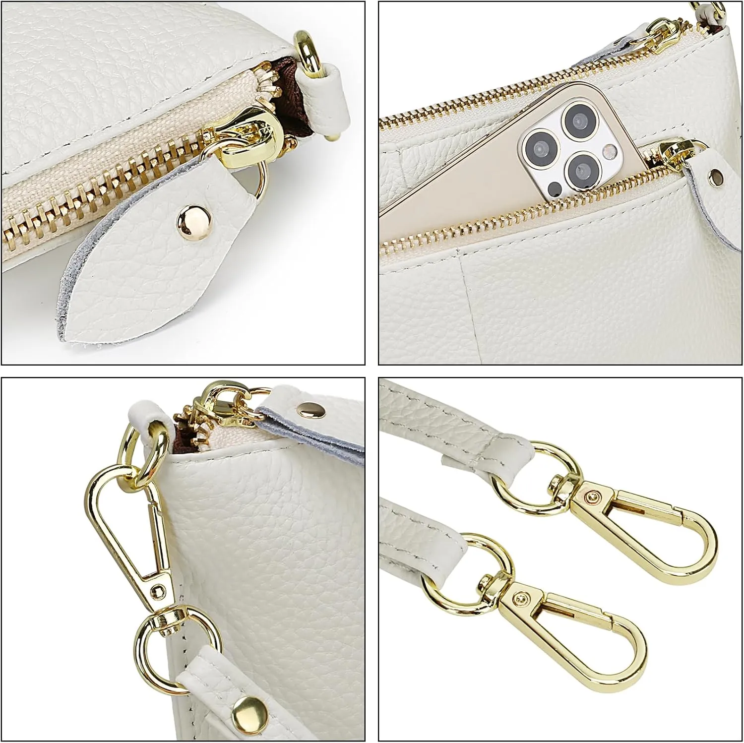 YALUXE Genuine Leather Wristlet Handbags Purses Cell Phone Pocket Clutch Wallet Crossbody Bags for Women
