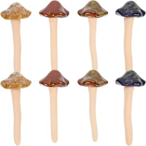 Yardwe 8pcs Mushroom Garden Decor Micro Landscape Plant DIY Bonsai Craft Miniature Landscape Statue Outdoor Planters Outside Toys Dollhouse Miniatures Faux Plants Glass Props Ceramics