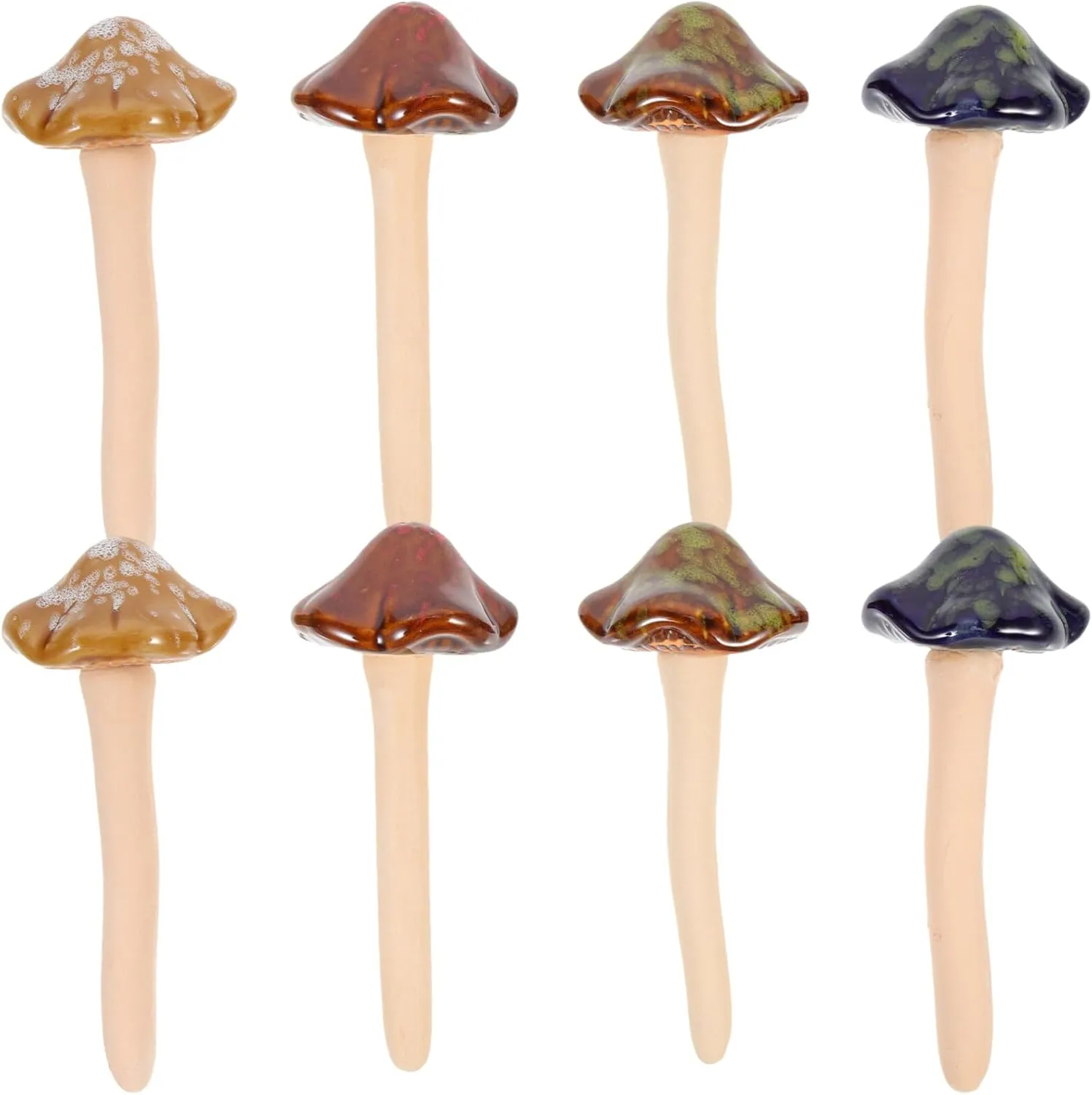 Yardwe 8pcs Mushroom Garden Decor Micro Landscape Plant DIY Bonsai Craft Miniature Landscape Statue Outdoor Planters Outside Toys Dollhouse Miniatures Faux Plants Glass Props Ceramics
