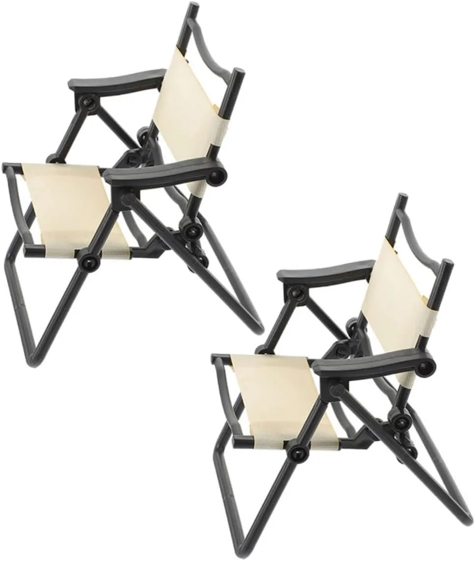 YARNOW 2sets 2pcs Miniature Beach Chair Foldable Doll House Accessories Vibrant Design for Outdoor Scenes and Beach Play Decor for Dollhouses 2pcs*2