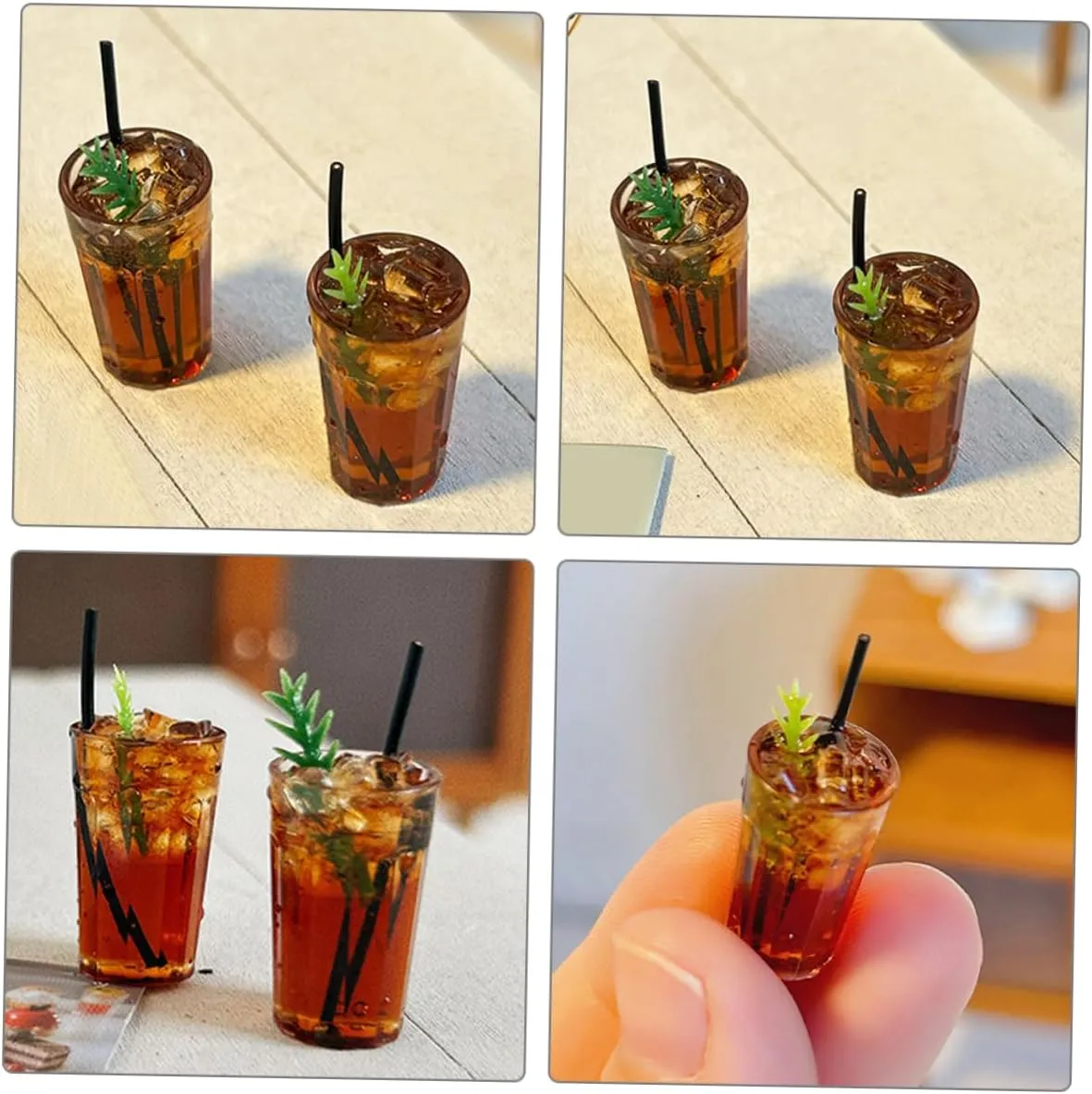 YARNOW 4sets Miniature Coffee Cup Models Dollhouse Accessories Tiny Drink Decorations for Lightweight Realistic Design Enhance Your Dollhouse Layout with Fun Details 2pcs*4