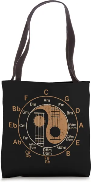 Yin Yang Acoustic Guitar Guitarist Guitar Player Chords Tote Bag
