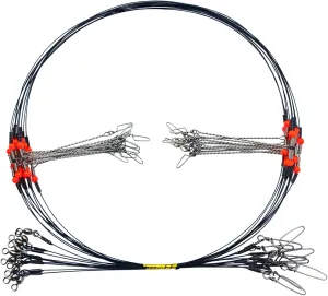 YOTO Fishing Tackle Leaders,Hi-Low Rig,Double Arms Saltwater Stainless Steel Leader with Swivels,High-Strength Fish Wire Gear Equipment, Fishing Gift