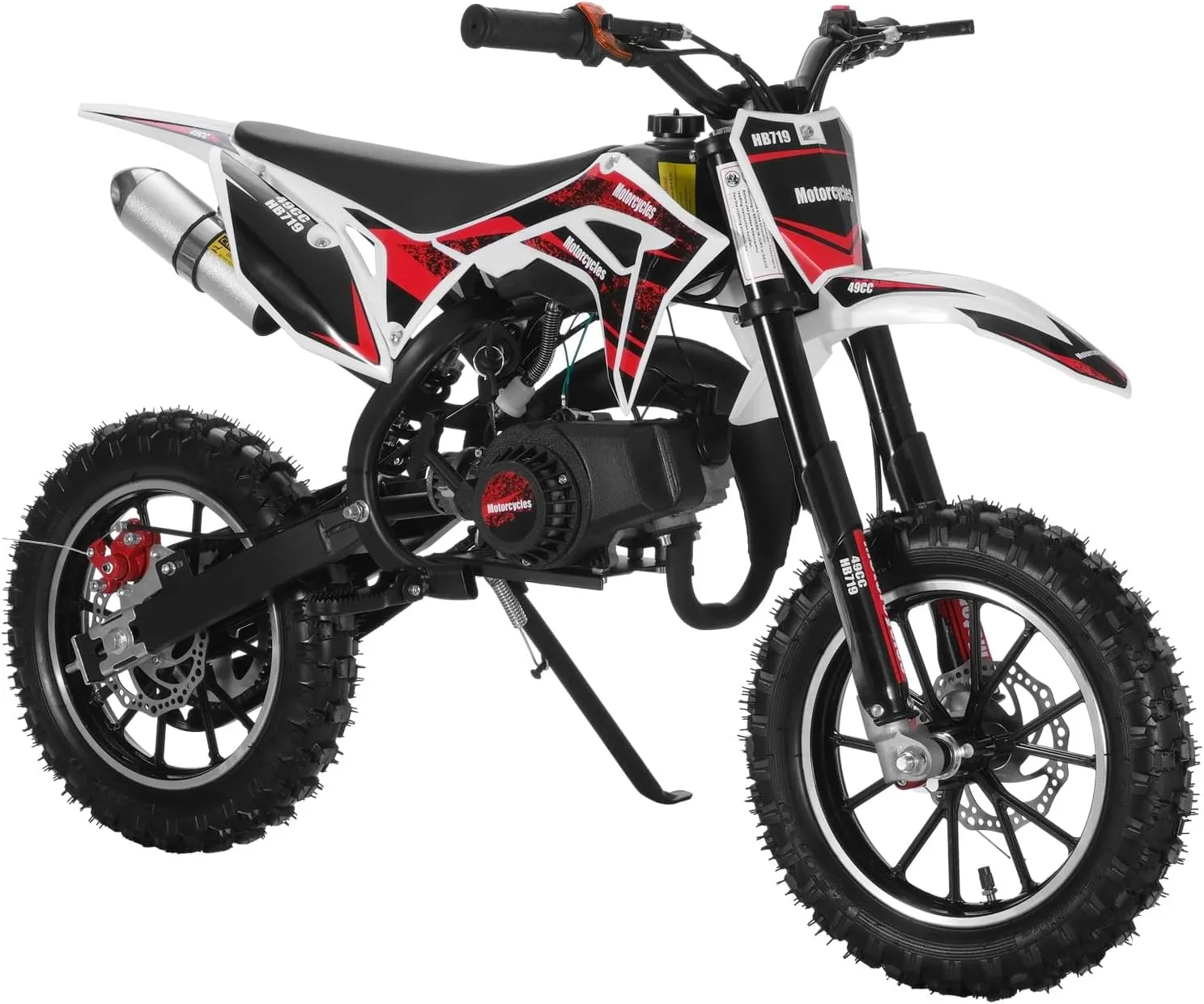 YOXIER 50cc Kids Dirt Bike,New Upgraded 2-Stroke Off-Road Mini Bike with Front & Rear Disc Brake,Max Load 330 Lbs,Gas Power Dirt Bikes for Kids 8-14,Mini Dirt Bike with Max Speed 40km/H Black