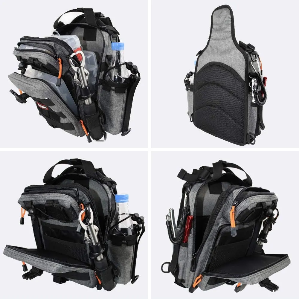 YVLEEN Fishing Tackle Backpack Storage Bag, Water-Resistant Fishing Backpack with Rod Holder, Gift for Men