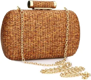 YYW Straw Clutch Purse for Women Wedding Hand-Woved Evening Straw Handbag Party Wedding Summer Beach Bag Wicker clutch
