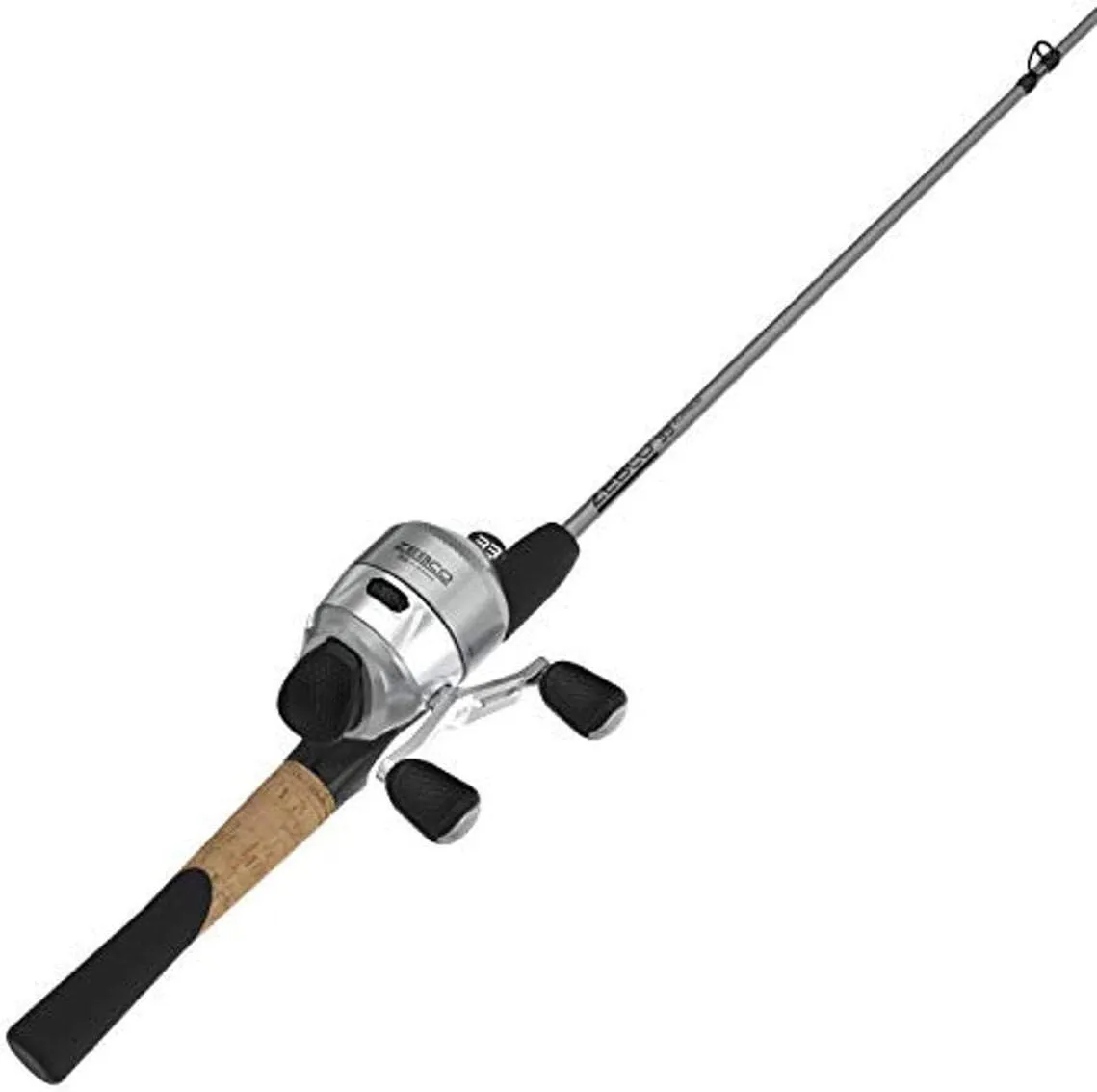 Zebco 33 Platinum Spincast Reel and Fishing Rod Combo, Anti-Reverse Clutch, Silver