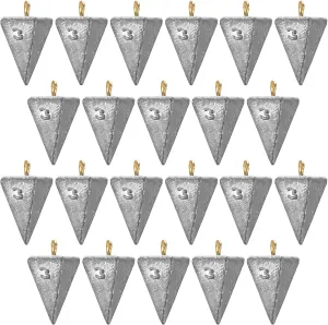 Zhanmai 27 Pieces Pyramid Fishing Weights Sinkers Triangle Rig Pyramid Sinkers for Ocean Saltwater Surf Bass Catfish Fishing Weights Casting Gear Tackle Essential
