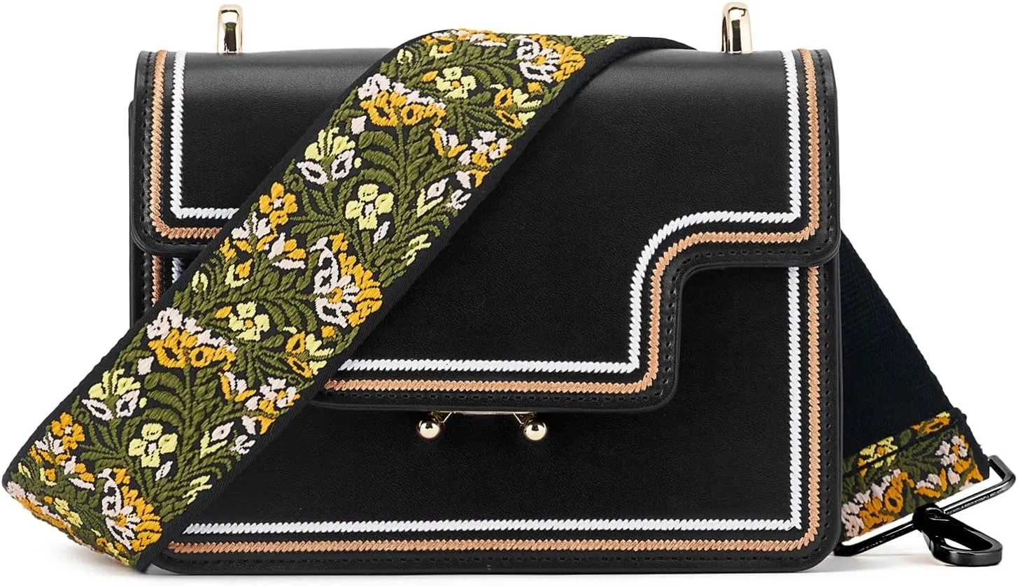 ZOOEASS Nickel Buckles Wide Shoulder Strap Adjustable Replacement Belt Gun Buckles Guitar Style Crossbody Bag Strap