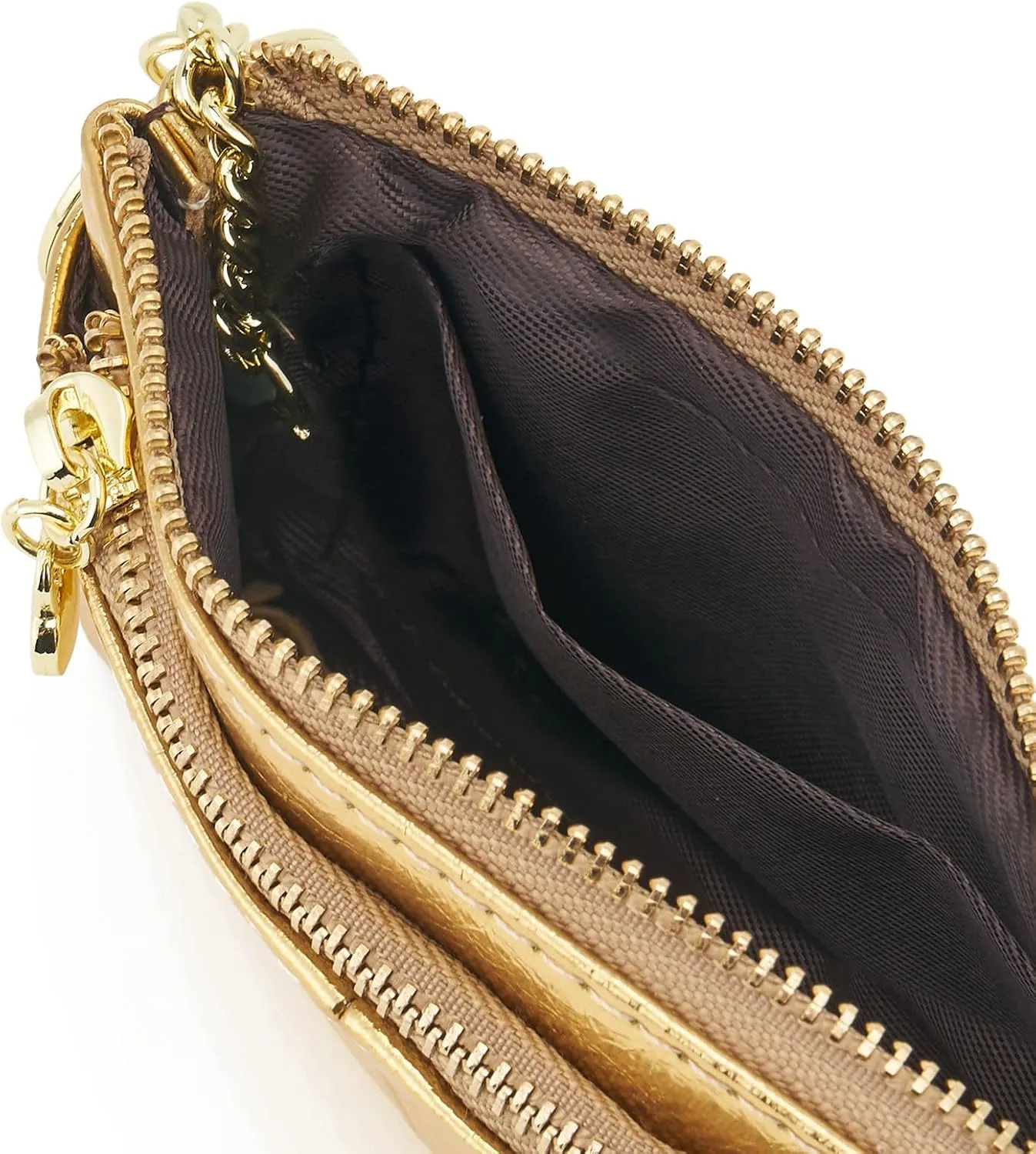ZOOEASS Women Genuine Leather Zip Mini Coin Purse With Key Ring Triple Zipper Card Holder Wallet
