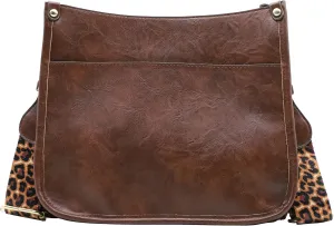 Zyyfly Vegan Leather Purse Medium Size Crossbody Bags for Women with Leopard Guitar Strap